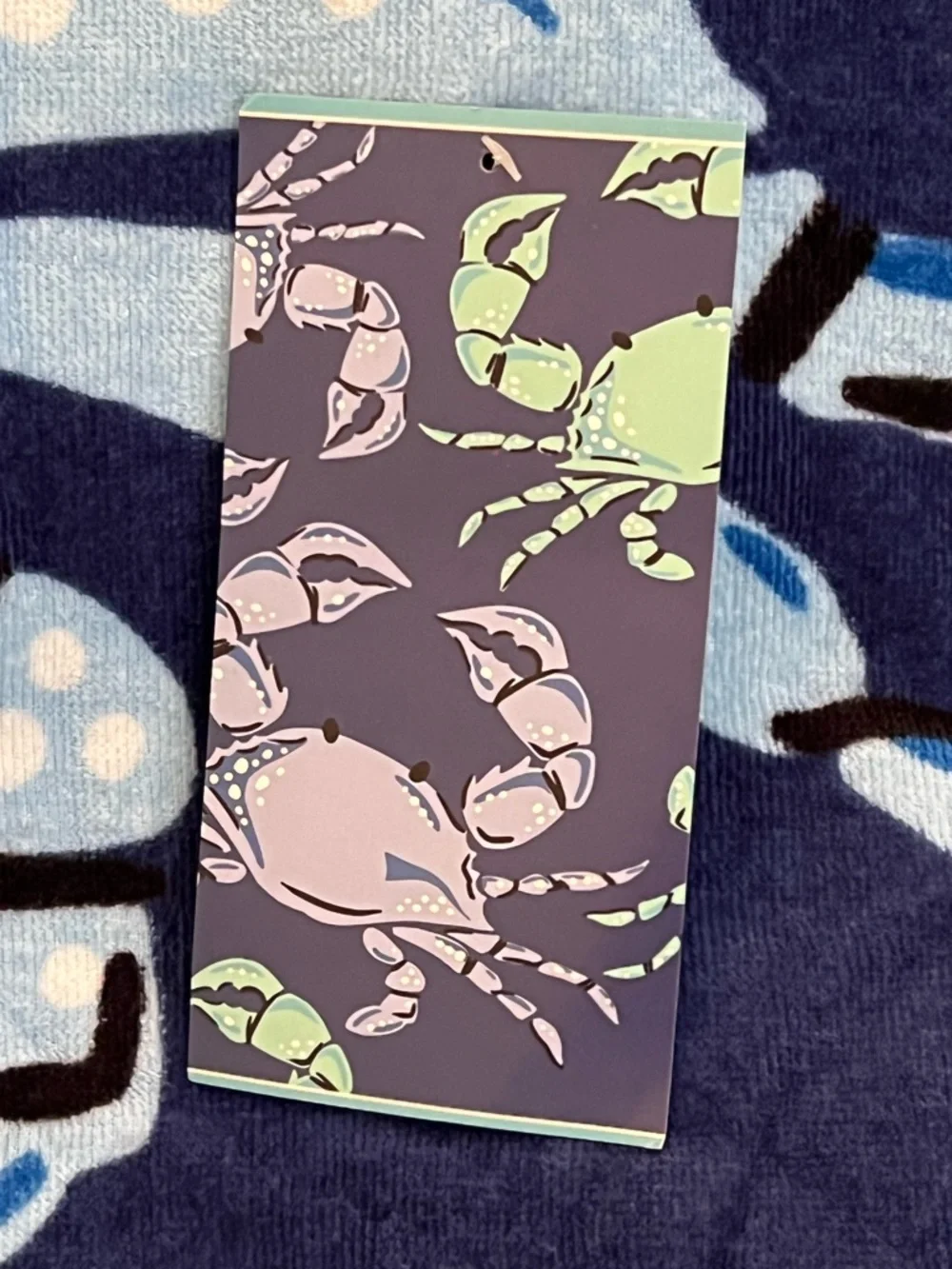 Outdoor Oasis Blue and Turquoise Crab Beach Towel